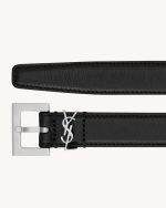cassandre thin belt with square buckle in smooth leather - Image 2